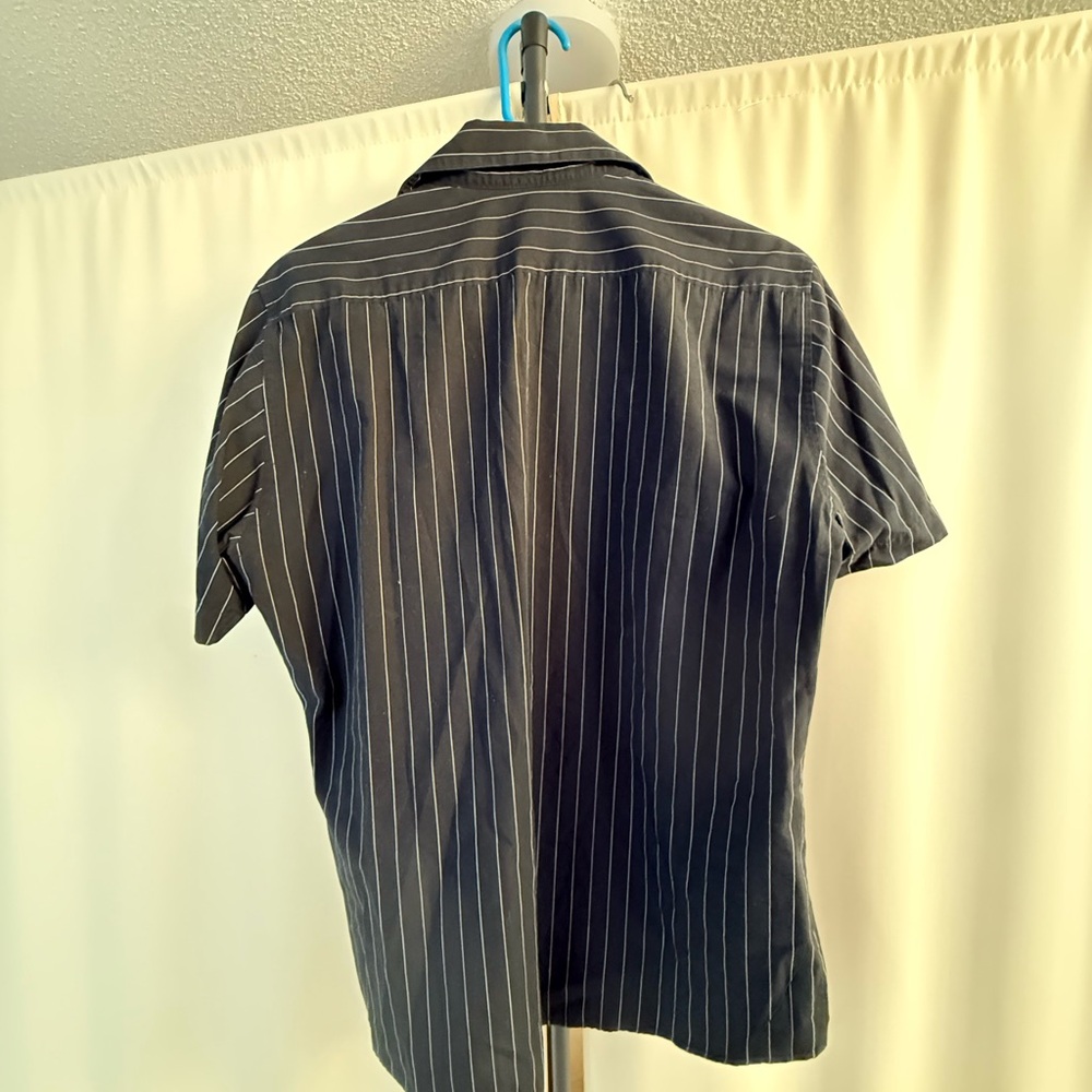 H&M Black Casual Button Down Shirt with Pinstripes - Picture 3 of 3